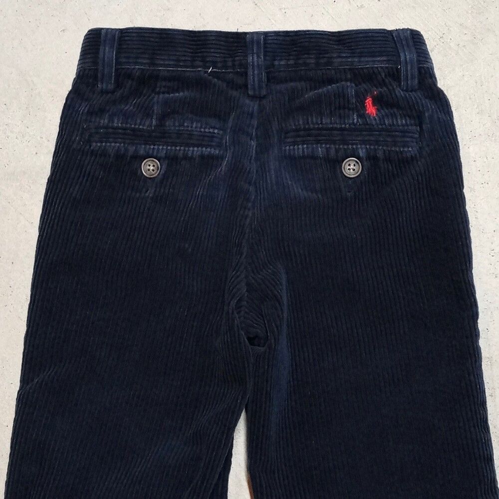 Polo Ralph Lauren Kids Corduroy Pants Size 4/4T Preppy Straight Leg Navy Blue - Picture 4 of 9